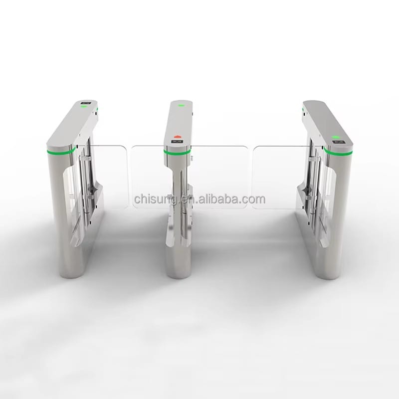 L-POWER Swift | Stainless Steel Automatic Swing Turnstile Gate Entrance Security with Elegant Glass Design — Turning Stiles